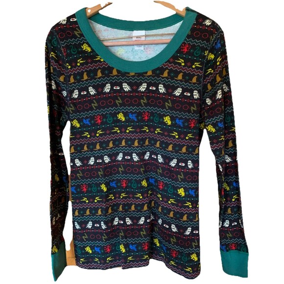 Harry Potter Pajama Long John Top Adult Sz Large Wizard Organic Hanna Andersson - Picture 1 of 10